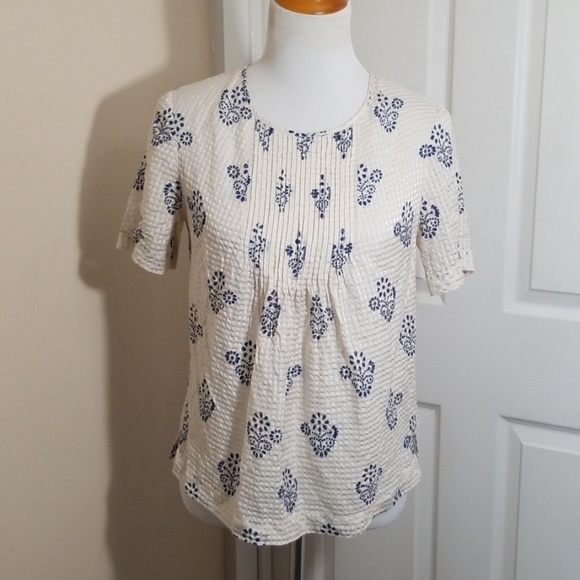 Madewell floral stamp pintuck top - Picture 2 of 9